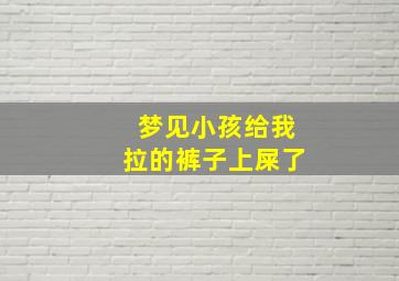 梦见小孩给我拉的裤子上屎了