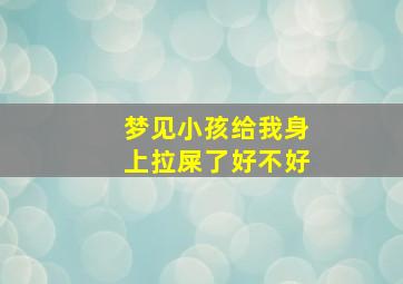 梦见小孩给我身上拉屎了好不好