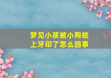 梦见小孩被小狗咬上牙印了怎么回事