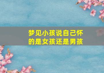 梦见小孩说自己怀的是女孩还是男孩