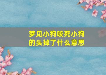 梦见小狗咬死小狗的头掉了什么意思