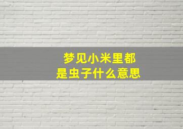 梦见小米里都是虫子什么意思