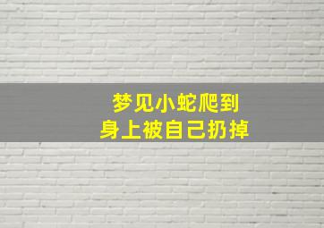 梦见小蛇爬到身上被自己扔掉