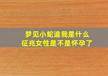 梦见小蛇追我是什么征兆女性是不是怀孕了