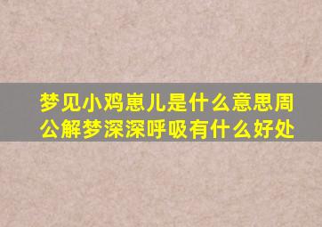 梦见小鸡崽儿是什么意思周公解梦深深呼吸有什么好处