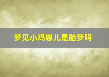 梦见小鸡崽儿是胎梦吗