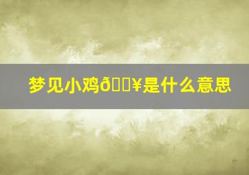 梦见小鸡🐥是什么意思