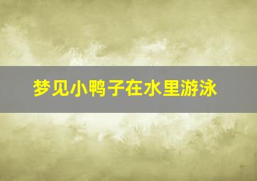 梦见小鸭子在水里游泳