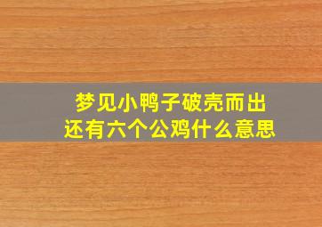 梦见小鸭子破壳而出还有六个公鸡什么意思