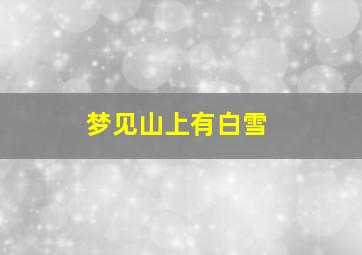 梦见山上有白雪