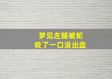 梦见左腿被蛇咬了一口没出血