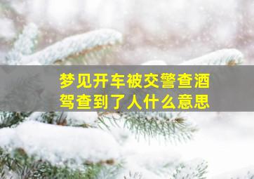 梦见开车被交警查酒驾查到了人什么意思