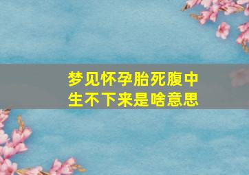 梦见怀孕胎死腹中生不下来是啥意思