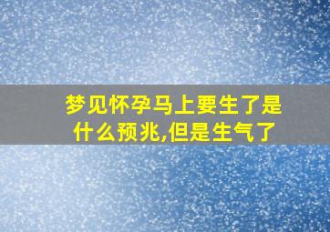 梦见怀孕马上要生了是什么预兆,但是生气了