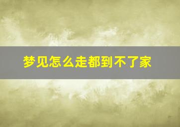 梦见怎么走都到不了家