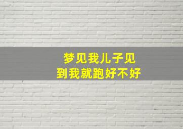 梦见我儿子见到我就跑好不好