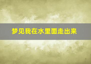 梦见我在水里面走出来