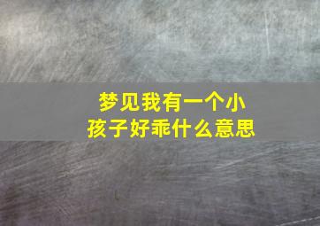 梦见我有一个小孩子好乖什么意思