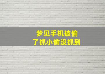 梦见手机被偷了抓小偷没抓到