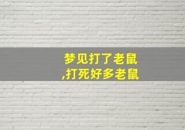 梦见打了老鼠,打死好多老鼠