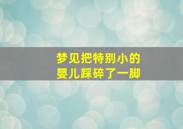 梦见把特别小的婴儿踩碎了一脚