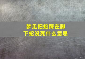 梦见把蛇踩在脚下蛇没死什么意思