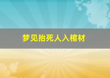 梦见抬死人入棺材