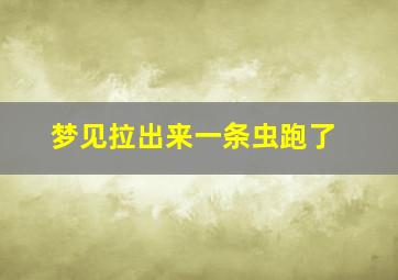 梦见拉出来一条虫跑了