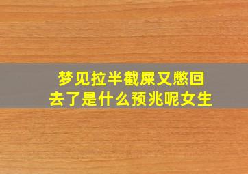 梦见拉半截屎又憋回去了是什么预兆呢女生