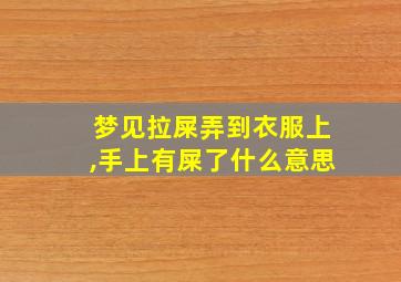 梦见拉屎弄到衣服上,手上有屎了什么意思