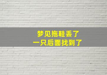 梦见拖鞋丢了一只后面找到了