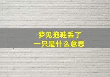 梦见拖鞋丢了一只是什么意思