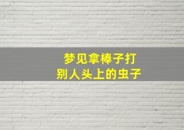 梦见拿棒子打别人头上的虫子