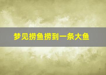 梦见捞鱼捞到一条大鱼