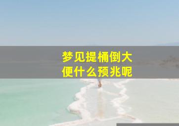 梦见提桶倒大便什么预兆呢