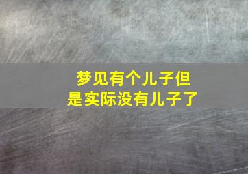 梦见有个儿子但是实际没有儿子了