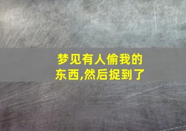 梦见有人偷我的东西,然后捉到了