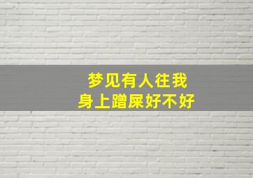 梦见有人往我身上蹭屎好不好