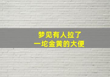 梦见有人拉了一坨金黄的大便