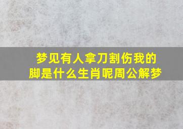 梦见有人拿刀割伤我的脚是什么生肖呢周公解梦