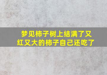 梦见柿子树上结满了又红又大的柿子自己还吃了