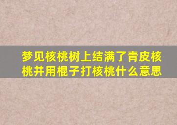 梦见核桃树上结满了青皮核桃并用棍子打核桃什么意思