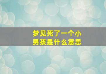 梦见死了一个小男孩是什么意思