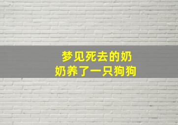 梦见死去的奶奶养了一只狗狗