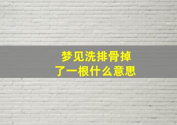 梦见洗排骨掉了一根什么意思