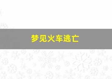 梦见火车逃亡