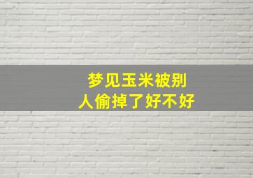 梦见玉米被别人偷掉了好不好