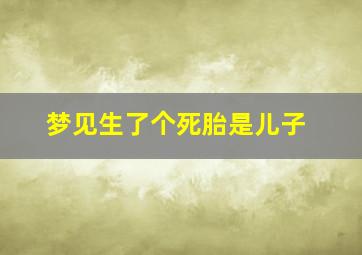 梦见生了个死胎是儿子