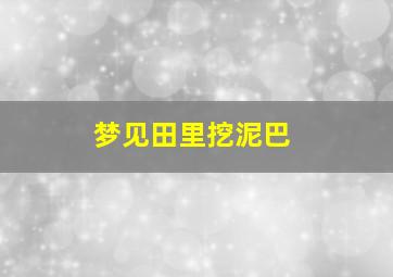 梦见田里挖泥巴