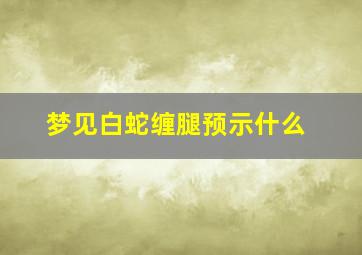 梦见白蛇缠腿预示什么